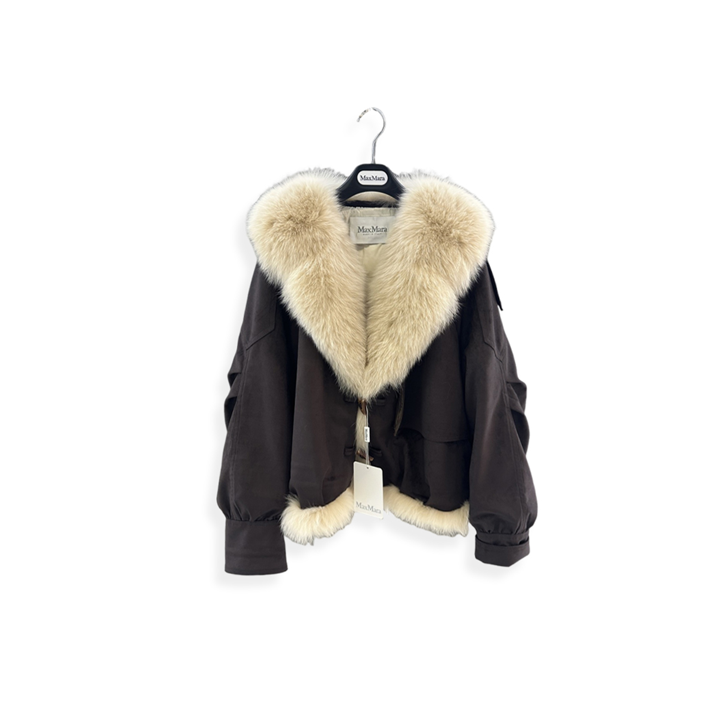 MAX MARA DOWN JACKET WITH FUR COLLAR 